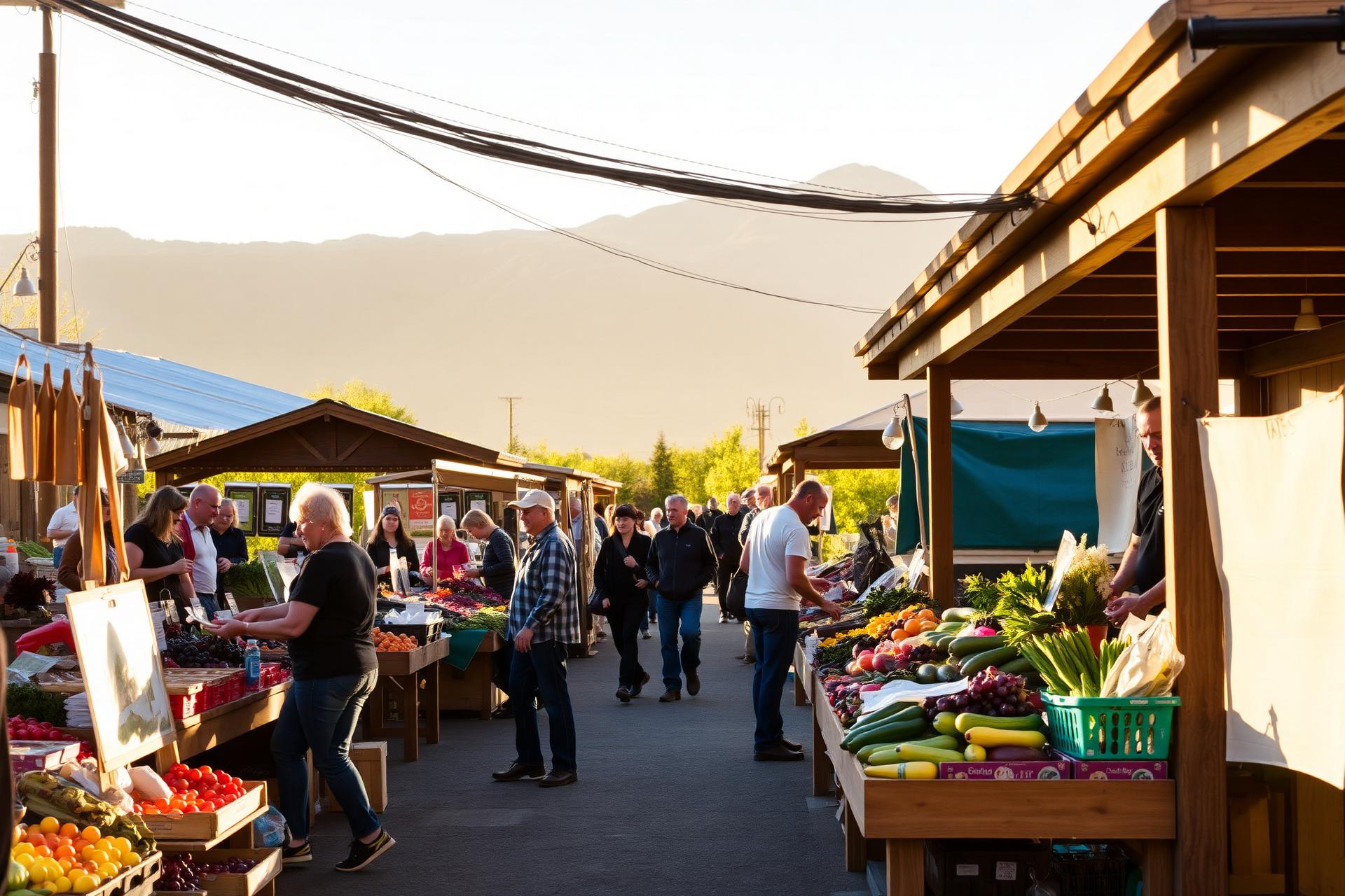 District market at golden hour